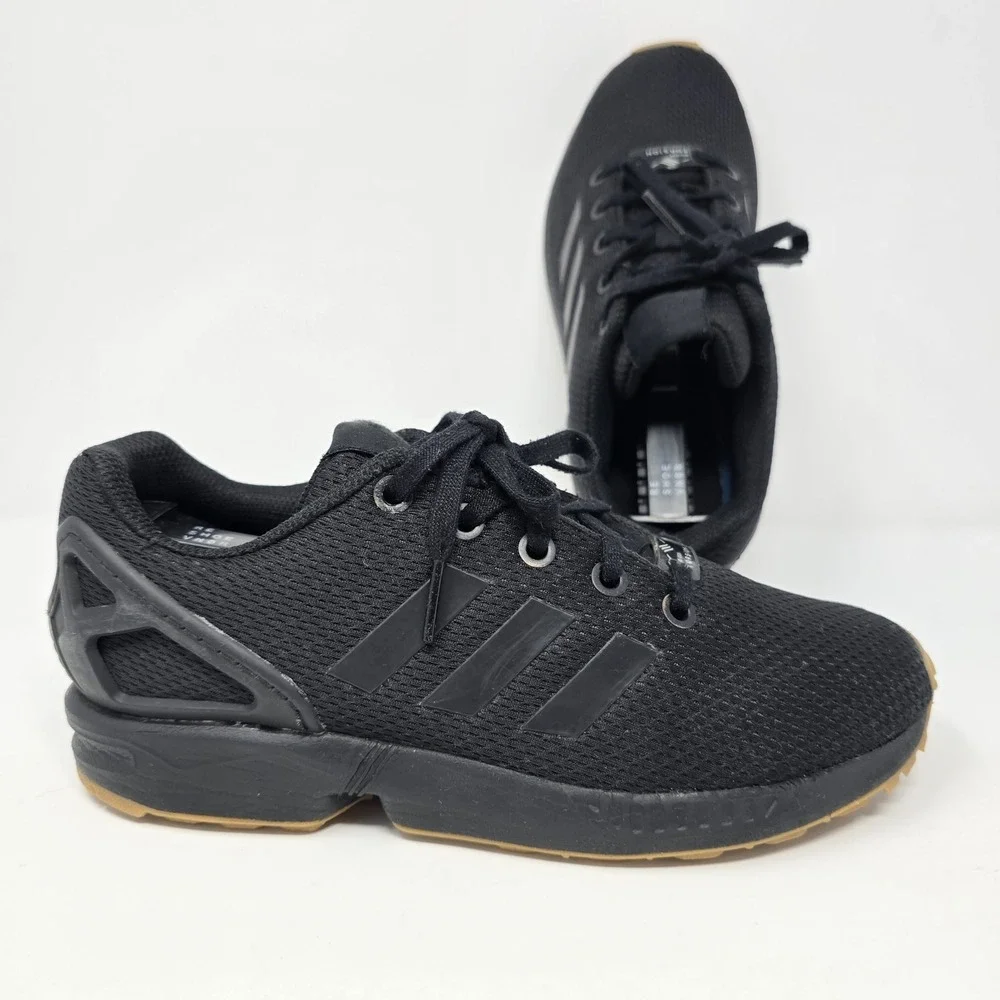 Adidas ZX Flux Core Black Gum Sole Sneakers EH3171 Mens 4 Womens 5.5